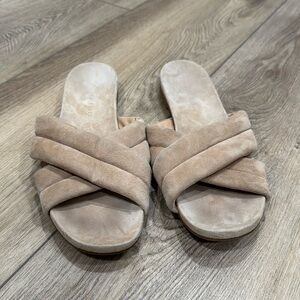 Veronica Beard Sand Beige Woven Suede Mule Sandals - Size 12 (more 11/11.5)